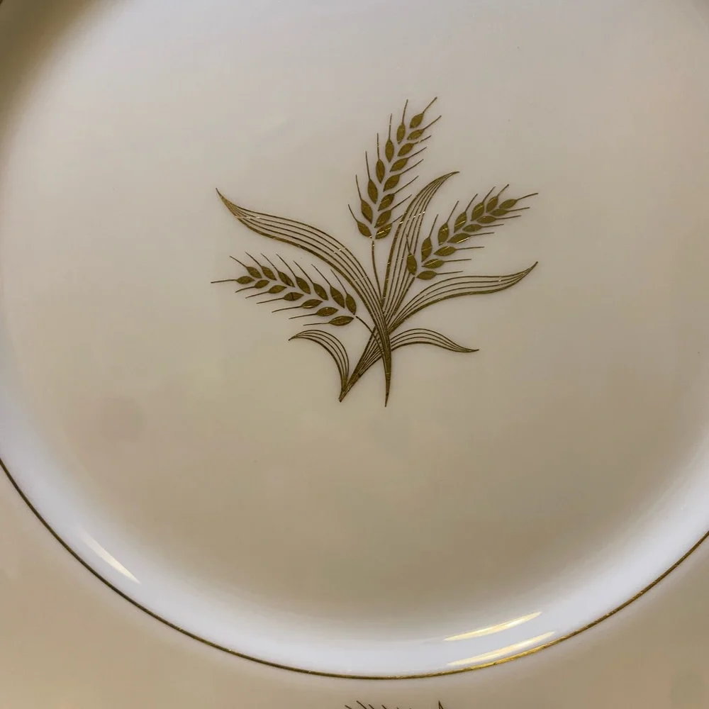 Set Of‎ 8 Lenox Harvest Cream And Gold Dinner Plates